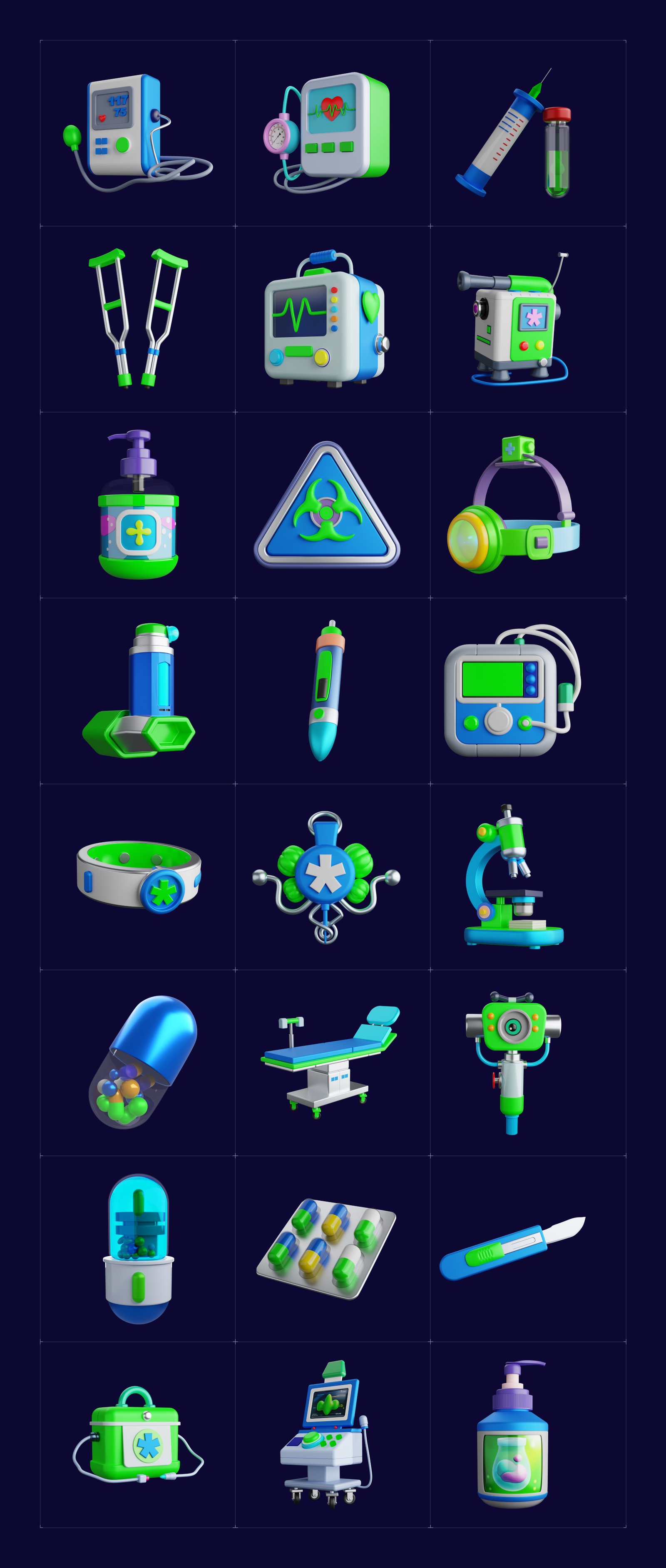3D Medical Icons Collection