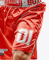 Man Wearing Boxing Kit with Jersey and Shorts Mockup