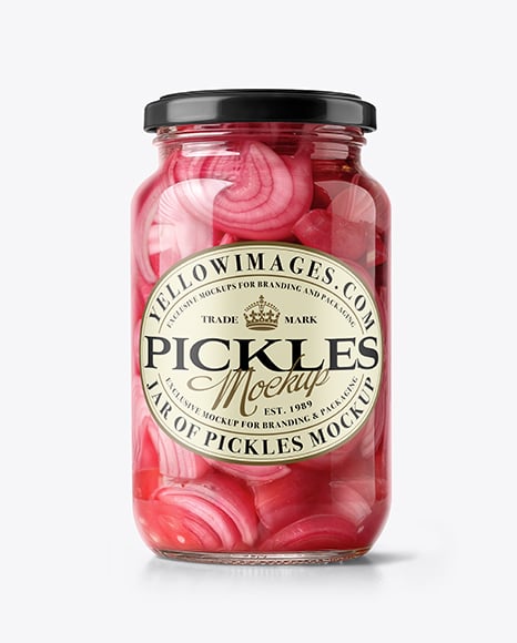 Canned Red Pickled Onions Mockup - Honey+Jar+Mockup+In+Packaging+Mockups+On+Yellow+Images+Creative