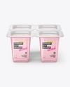 Glossy Plastic Yoghurt Cups Mockup