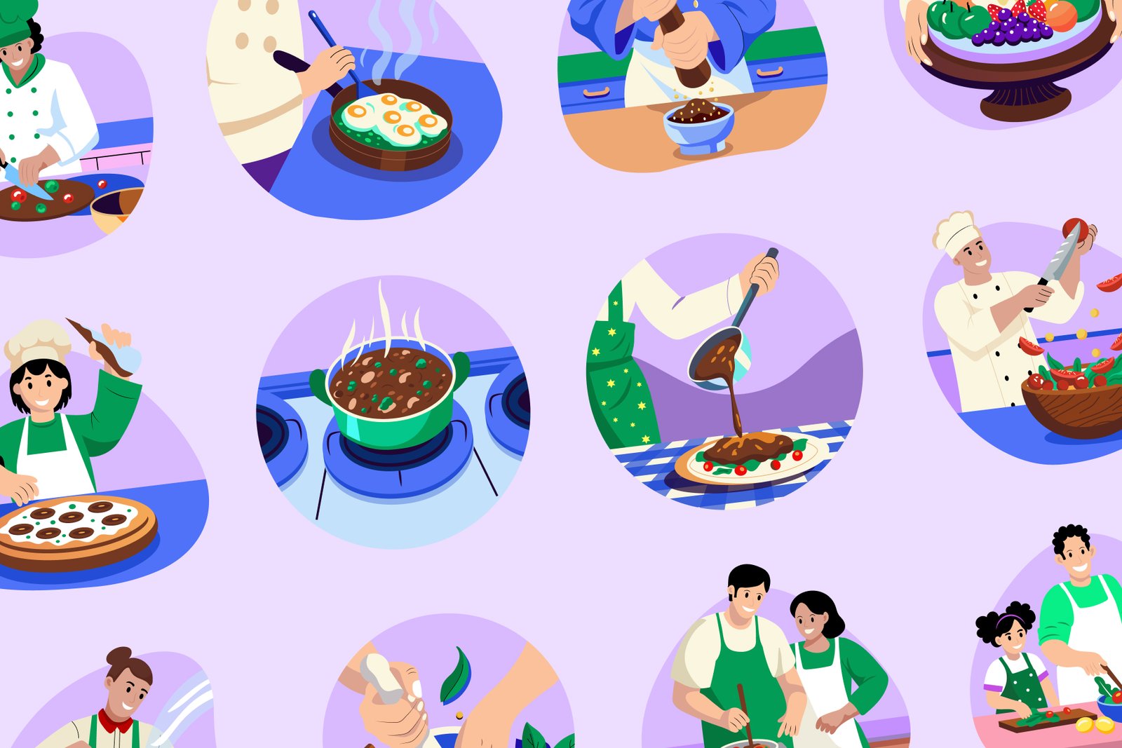 Cooking and Food Illustration Set