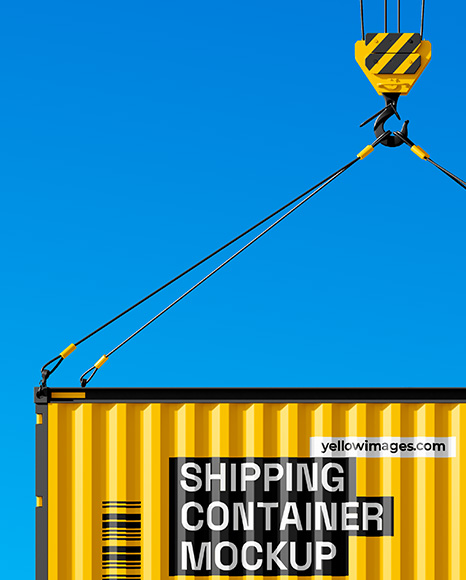 Shipping Container with Slings Mockup