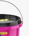 Glossy Plastic Bucket with Handle Mockup