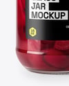 Clear Glass Jar with Pickled Beets Mockup