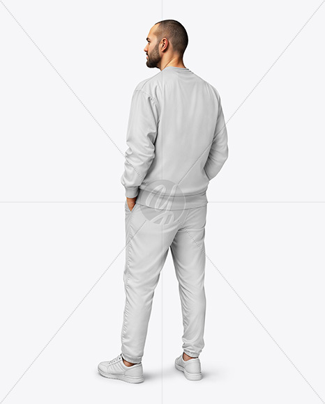 Man Wearing a Sweatshirt and Pants Mockup