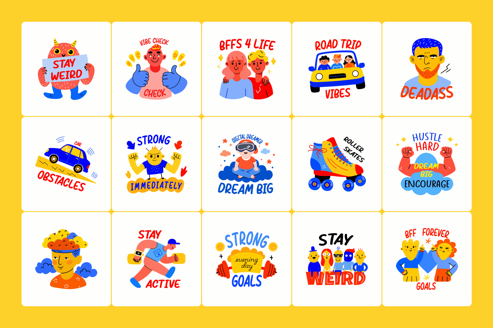 Teenage Stickers Set