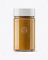 Clear Glass Jar with Curry Powder Mockup