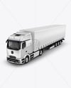 Semi Trailer Truck Mockup - Half Side View