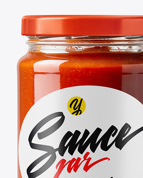 Glass Jar with Tomato Paste Mockup