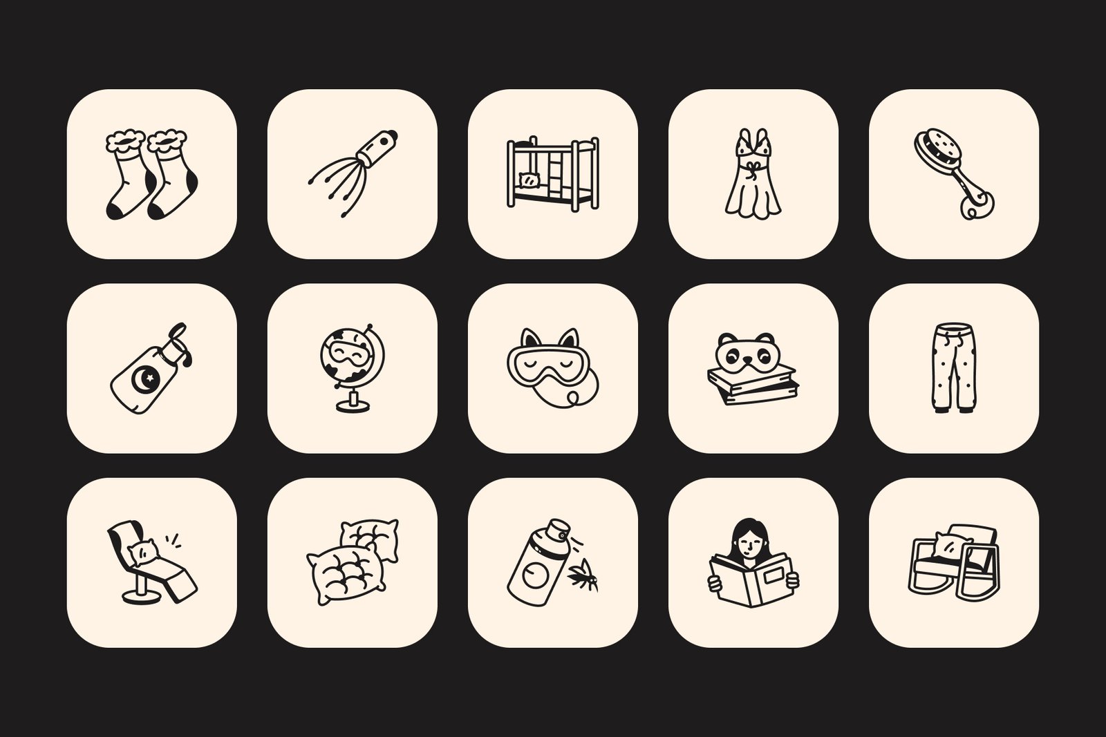 Sleep Doodle Icon Set