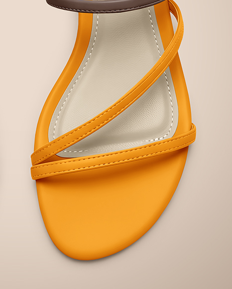 Pair of Women's Strappy Sandals Mockup