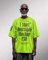 Elderly Afro-American Man Wearing Oversized T-Shirt & Sweatpants Mockup