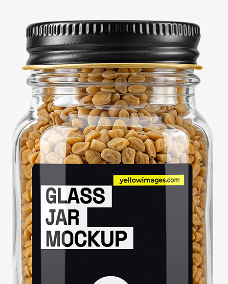 Glass Jar with Fenugreek Seeds Mockup