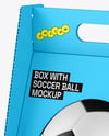 Corrugated Box With Soccer Ball Mockup