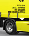 Semi Trailer Truck Mockup - Half Side View