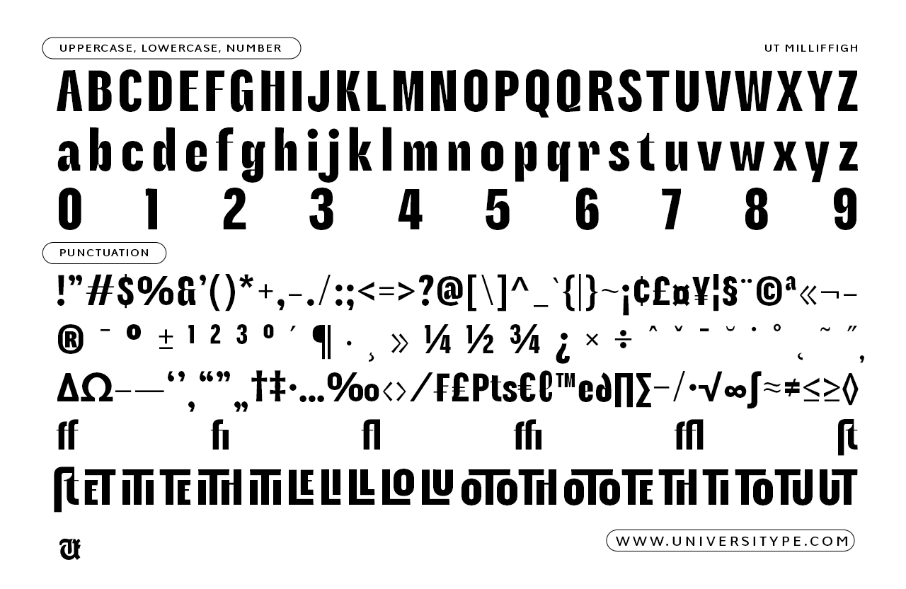 UT Milliffigh - A headline Condensaed Font