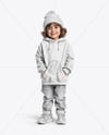 Boy Wearing a Hoodie and Beanie Hat Mockup