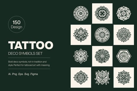 Deco Symbols and Tattoo Art Set - Creative Store