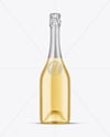 Clear Glass White Champagne Bottle Mockup
