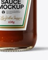 Glass Bottle with Barbecue Sauce Mockup
