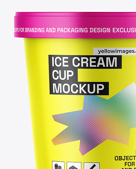 Matte Ice Cream Cup Mockup