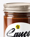 Jar with Chocolate Fudge Sauce Mockup