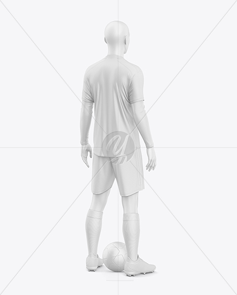 Soccer Kit w/ Mannequin Mockup - Back Half Side View