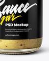 Clear Glass Jar with Dijon Mustard Mockup