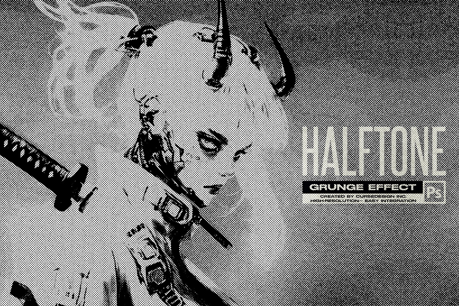 Halftone Grunge Photo Effect