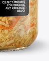 Clear Glass Jar with Sauerkraut Mockup