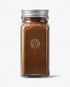 Square Glass Jar with Ground Cloves Mockup