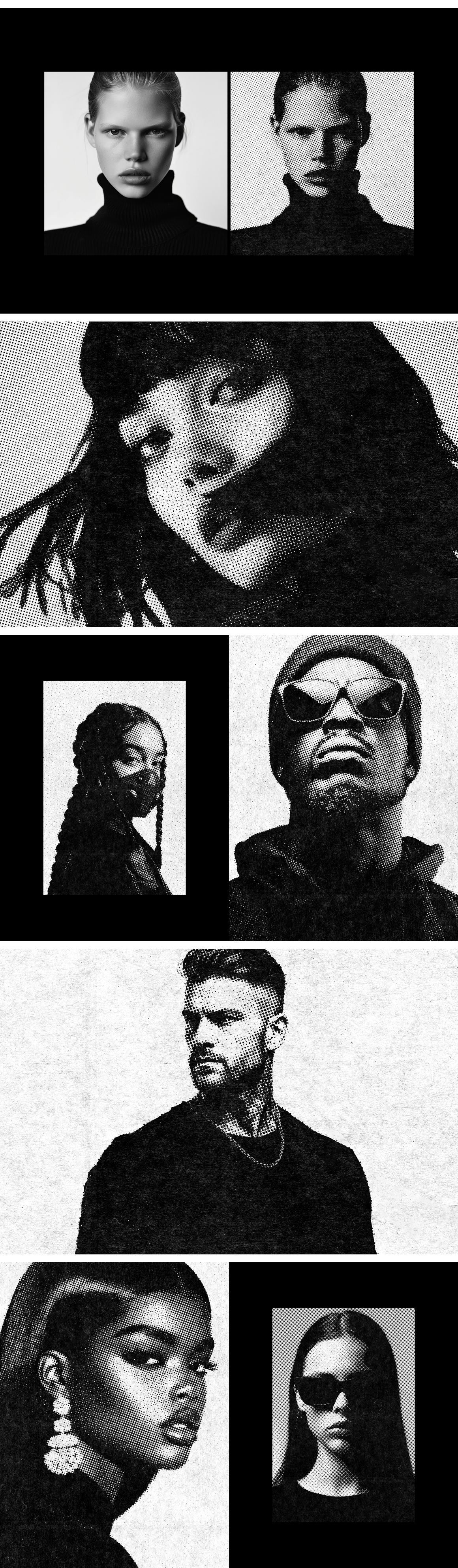 Halftone Print Photo Effect