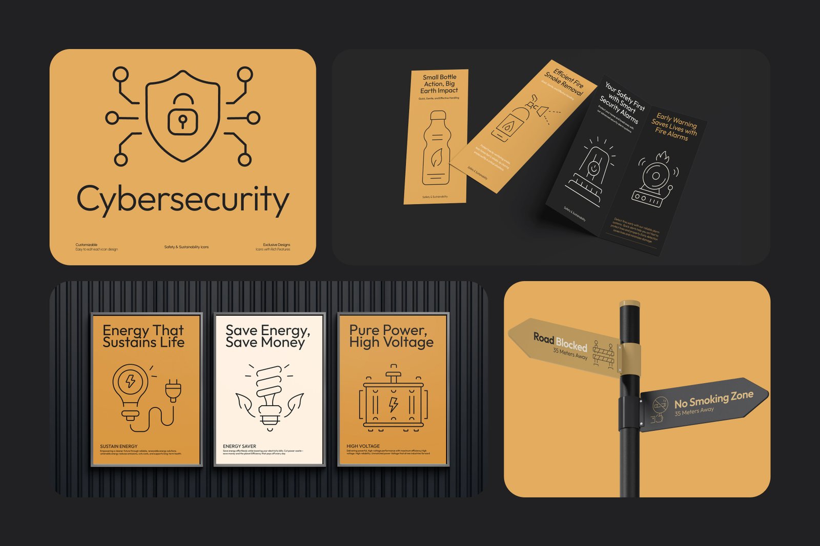 Safety and Sustainability Icon Set