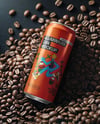 Drink Can on a Stack of Coffee Beans Mockup