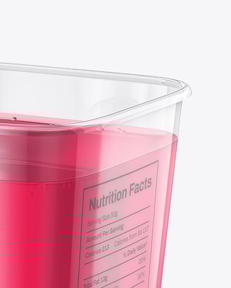 Clear Plastic Cup with Drink Mockup