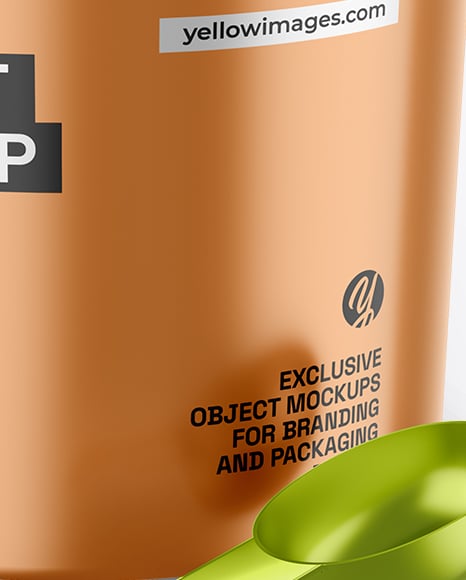 Metallic Bucket W/ Measuring Spoon Mockup