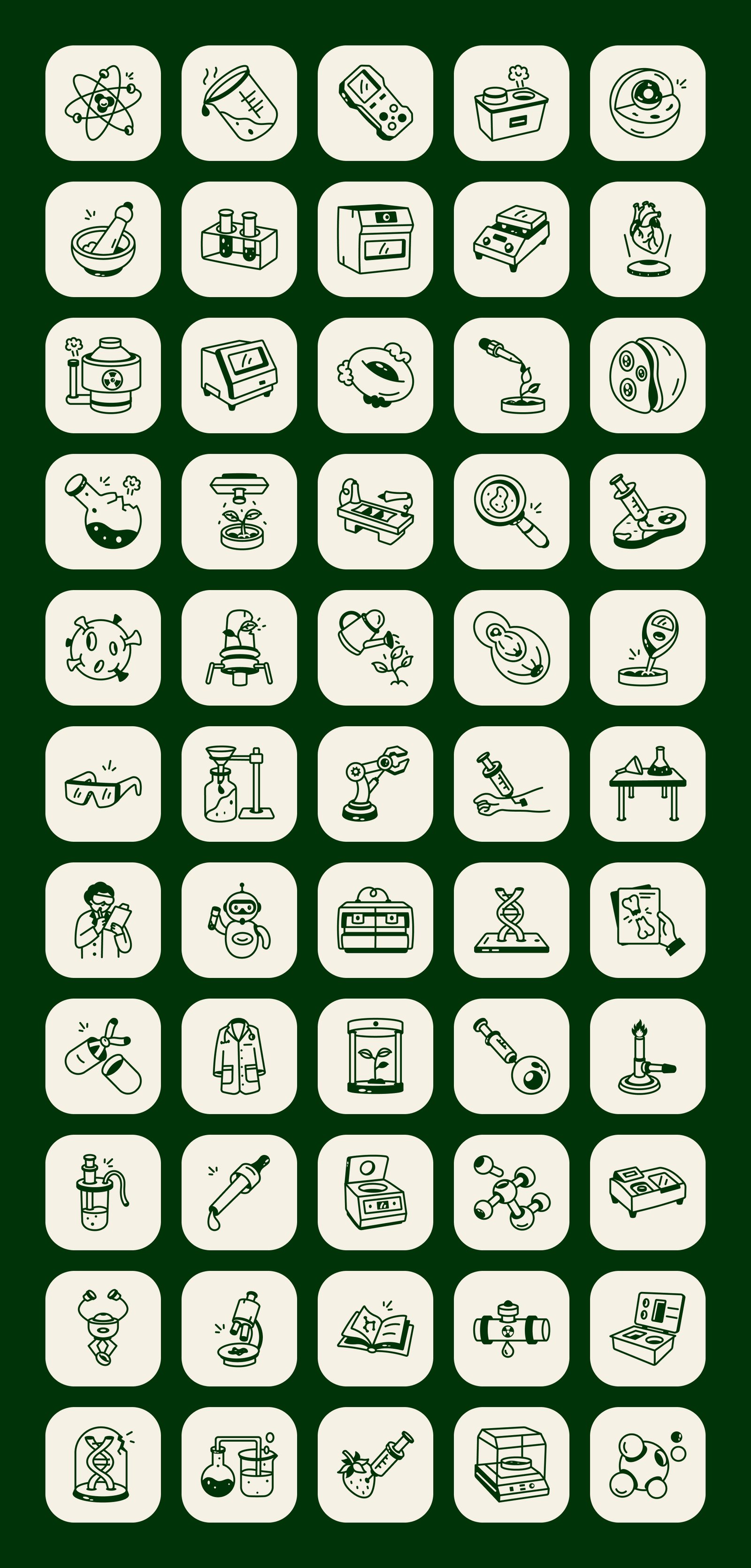 Biotechnology Doodle Icon Set