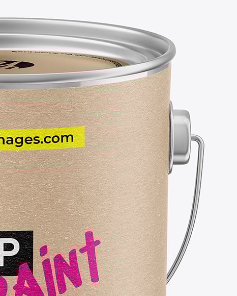 Paint Tin Can w/ Handle Mockup