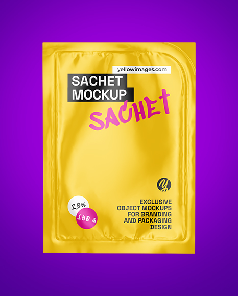 Glossy Sachet Mockup