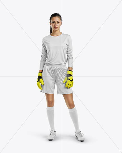 Female Soccer Goalkeeper Wearing Long Sleeve Jersey Mockup