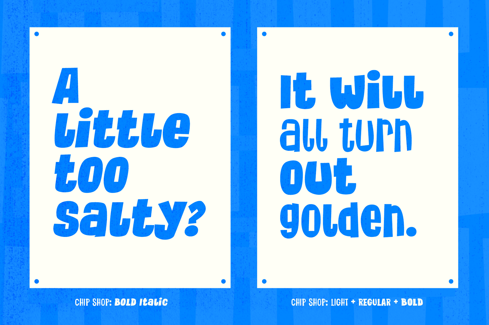 Chip Shop - A Straight Cut Poster Font