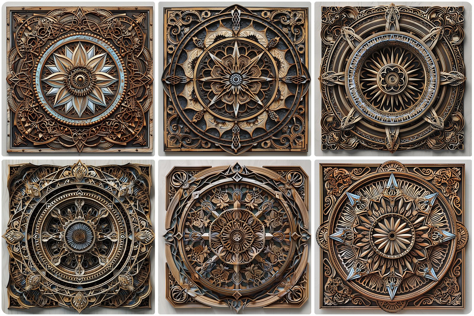 30 Wood Mandala Texture Backgrounds
