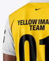 Man with Afro Hairstyle Wearing Polo Collar Jersey and Shorts Mockup
