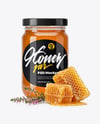 Clear Glass Jar with Heather Honey Mockup