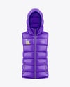 Glossy Hooded Down Vest Mockup