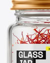 Glass Jar with Saffron Threads Mockup