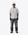 Black Man Wearing an Oversize T-Shirt Mockup