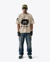 Black Man Wearing an Oversize T-Shirt Mockup
