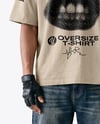 Black Man Wearing an Oversize T-Shirt Mockup