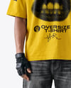 Black Man Wearing an Oversize T-Shirt Mockup